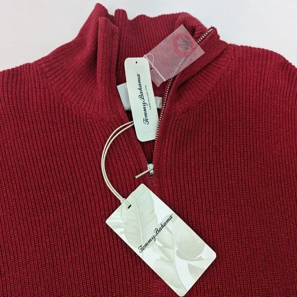 NEW Size XXS/XS Women's Tommy Bahama Shimmer Bonita Zip Poncho Sweater Tango Red - Picture 3 of 6